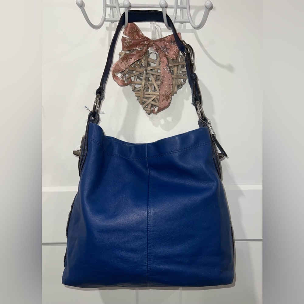 Coach Penelope Blue Leather Hobo Bag w/COA